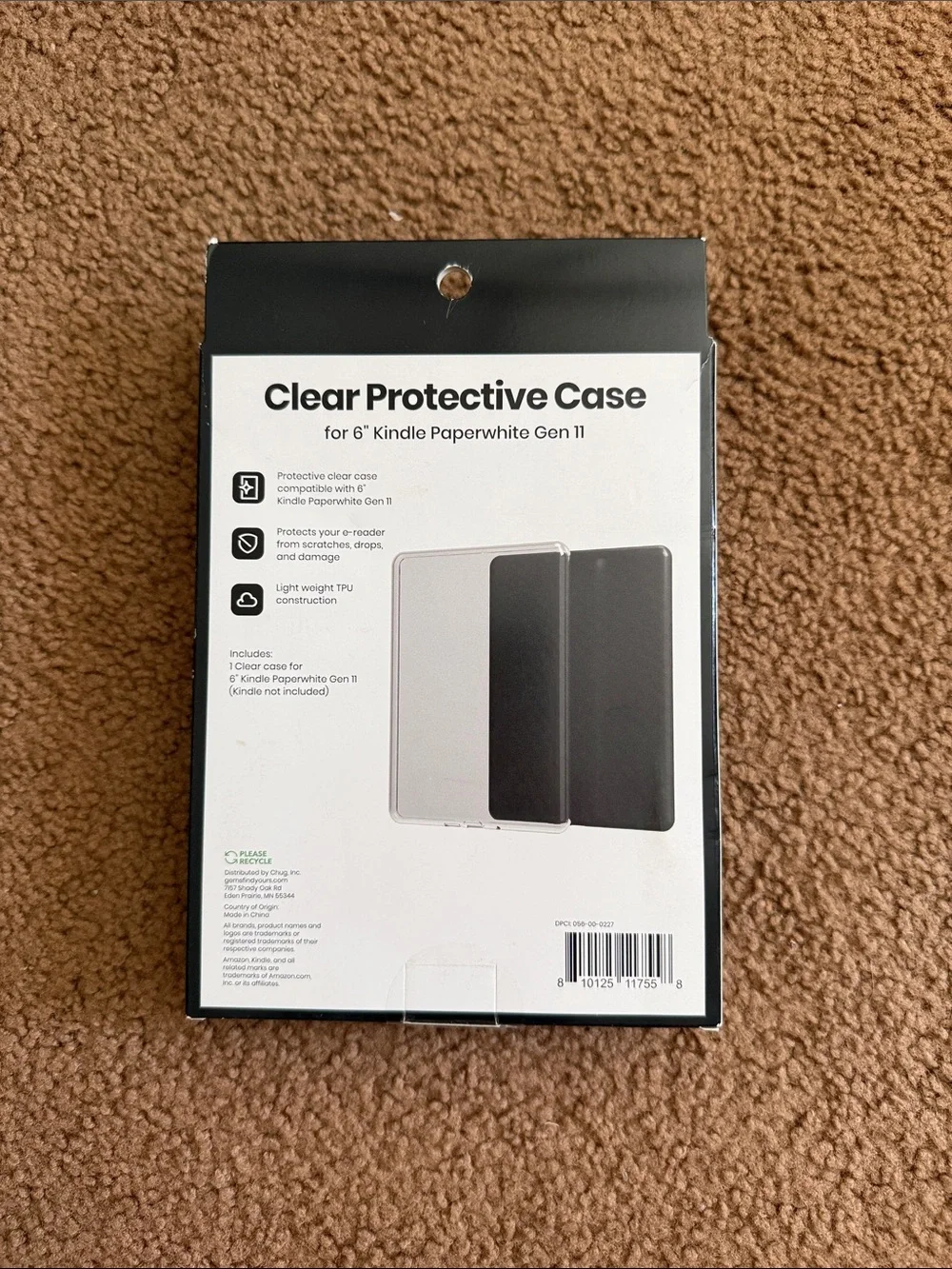 Clear Protective Case & Blue Pattern Inserts for 6